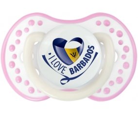 I Love Barbados Tétine LOVI Dynamic Blanc-rose phosphorescente
