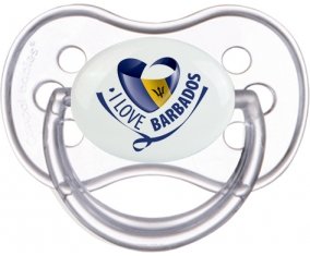 I Love Barbados Sucette Anatomique Transparente classique