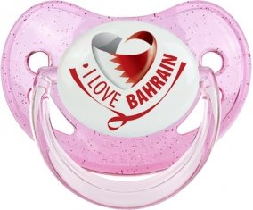 I Love Bahrain Sucette Physiologique Rose à paillette