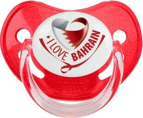 I Love Bahrain Sucette Physiologique Rouge à paillette