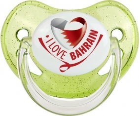 I Love Bahrain Sucette Physiologique Vert à paillette