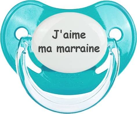 J'aime ma marraine style1 : Tétine Physiologique personnalisée