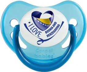 I Love Bosnia and Herzegovina Sucette Physiologique Bleue phosphorescente