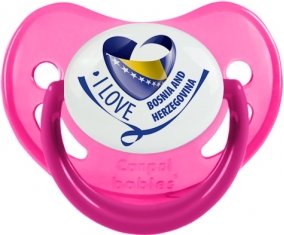 I Love Bosnia and Herzegovina Sucette Physiologique Rose phosphorescente