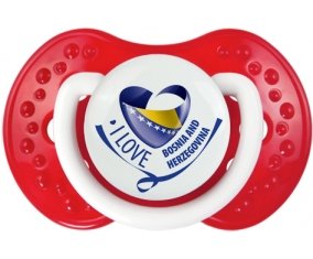 I Love Bosnia and Herzegovina Sucette LOVI Dynamic Blanc-rouge classique