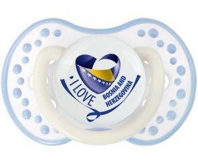 I Love Bosnia and Herzegovina Sucette LOVI Dynamic Blanc-cyan classique
