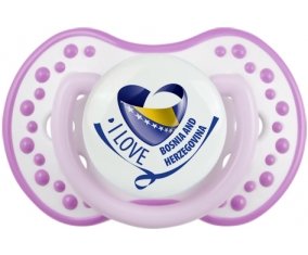 I Love Bosnia and Herzegovina Sucette LOVI Dynamic Blanc-mauve classique