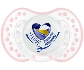 I Love Bosnia and Herzegovina Sucette LOVI Dynamic Retro-blanc-rose-tendre classique