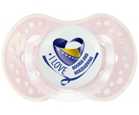 I Love Bosnia and Herzegovina Sucette LOVI Dynamic Retro-rose-tendre classique