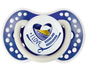 I Love Bosnia and Herzegovina Sucette LOVI Dynamic Bleu-marine phosphorescente