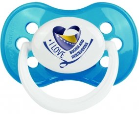 I Love Bosnia and Herzegovina Sucette Anatomique Cyan classique