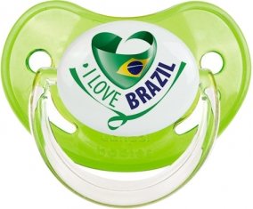 I Love Brazil Tétine Physiologique Vert classique