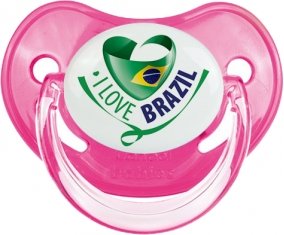 I Love Brazil Tétine Physiologique Rose classique