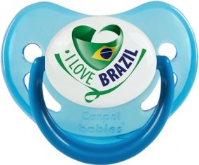 I Love Brazil Tétine Physiologique Bleue phosphorescente