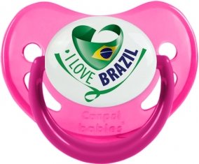 I Love Brazil Tétine Physiologique Rose phosphorescente
