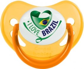 I Love Brazil Tétine Physiologique Jaune phosphorescente