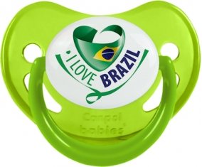 I Love Brazil Tétine Physiologique Vert phosphorescente