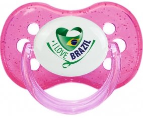 I Love Brazil Sucete Cerise Rose à paillette