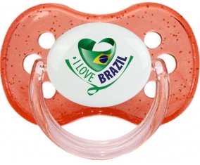 I Love Brazil Sucete Cerise Rouge à paillette