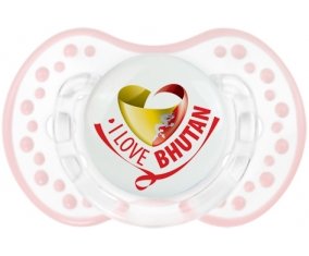 I Love Bhutan Tétine LOVI Dynamic Retro-blanc-rose-tendre classique
