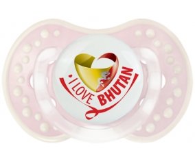 I Love Bhutan Tétine LOVI Dynamic Retro-rose-tendre classique