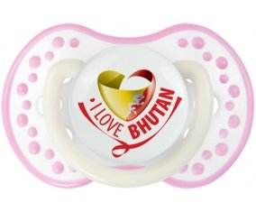 I Love Bhutan Tétine LOVI Dynamic Blanc-rose phosphorescente