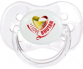 I Love Bhutan Sucette Cerise Transparent classique