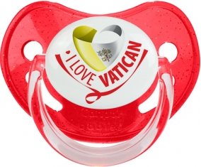I Love Vatican Sucette Physiologique Rouge à paillette