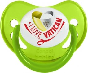 I Love Vatican Sucette Physiologique Vert phosphorescente