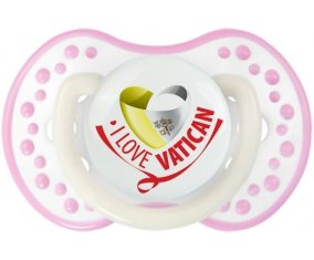 I Love Vatican Sucette LOVI Dynamic Blanc-rose phosphorescente