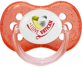 I Love Vatican Sucette Cerise Rouge à paillette