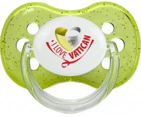 I Love Vatican Sucette Cerise Vert à paillette