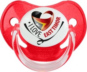 I Love East Timor Sucette Physiologique Rouge à paillette