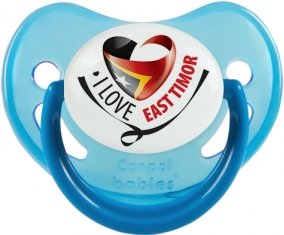 I Love East Timor Sucette Physiologique Bleue phosphorescente