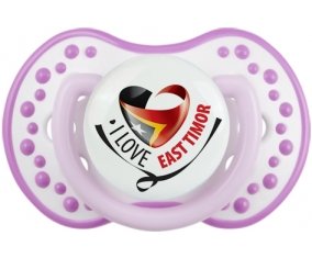 I Love East Timor Sucette LOVI Dynamic Blanc-mauve classique