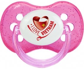 I Love Vietnam Sucete Cerise Rose à paillette