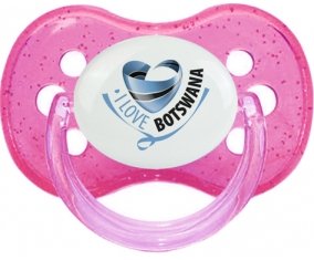 I Love Bostwana Sucette Cerise Rose à paillette