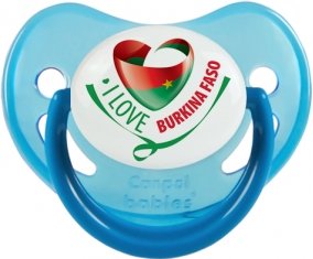 I Love Burkina Faso Sucette Physiologique Bleue phosphorescente