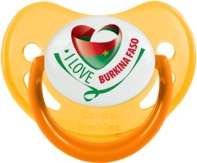 I Love Burkina Faso Sucette Physiologique Jaune phosphorescente