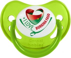 I Love Burkina Faso Sucette Physiologique Vert phosphorescente