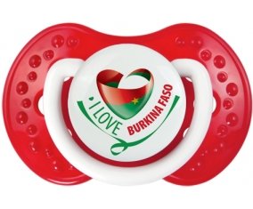 I Love Burkina Faso Sucette LOVI Dynamic Blanc-rouge classique