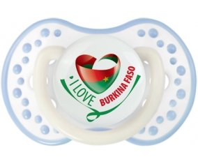 I Love Burkina Faso Sucette LOVI Dynamic Blanc-cyan classique