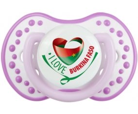I Love Burkina Faso Sucette LOVI Dynamic Blanc-mauve classique