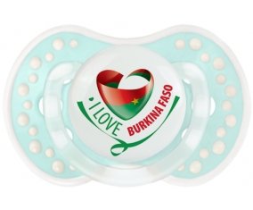 I Love Burkina Faso Sucette LOVI Dynamic Retro-turquoise-lagon classique