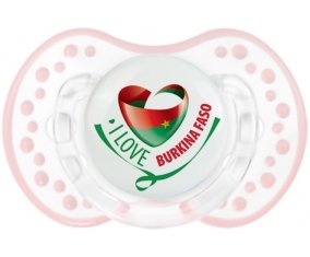 I Love Burkina Faso Sucette LOVI Dynamic Retro-blanc-rose-tendre classique