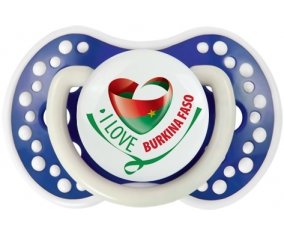 I Love Burkina Faso Sucette LOVI Dynamic Bleu-marine phosphorescente