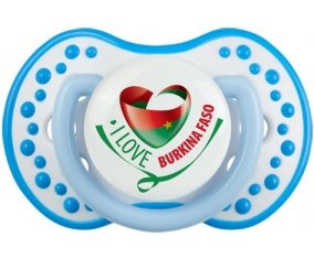I Love Burkina Faso Sucette LOVI Dynamic Blanc-bleu phosphorescente