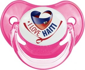 I Love Haiti Sucette Physiologique Rose classique