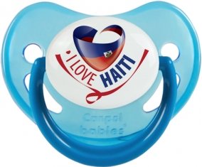 I Love Haiti Sucette Physiologique Bleue phosphorescente