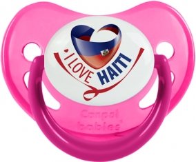 I Love Haiti Sucette Physiologique Rose phosphorescente